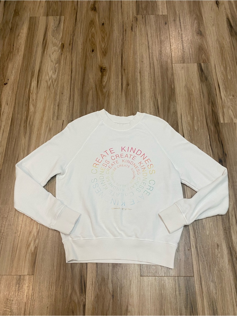 SPIRITUAL GANGSTER  CREATE KINDNESS CONCENTRIC CREWNECK SWEATSHIRT PASTEL SZ SM